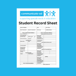 Student Record Sheet, Access Arrangements